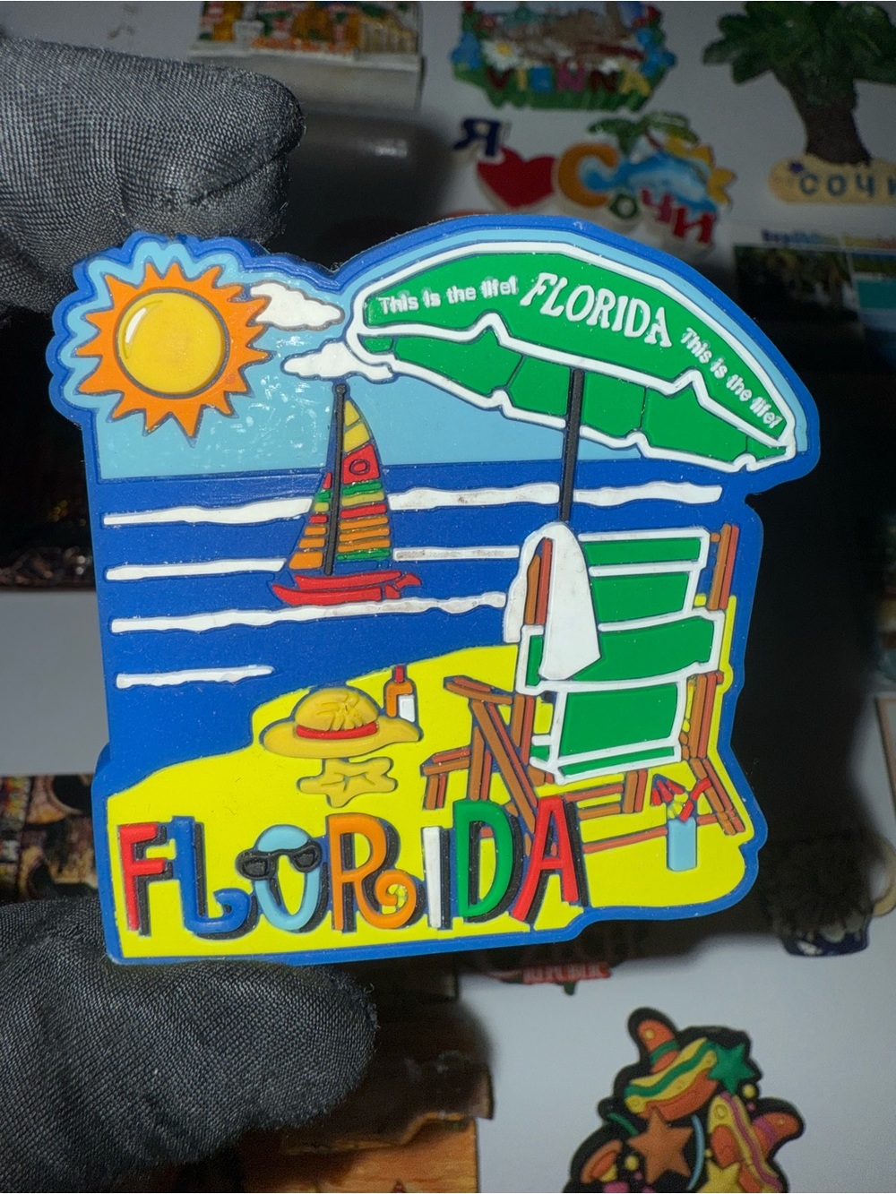 Travel Tourism Souvenir Silicone Fridge Magnet America Florida Beach New